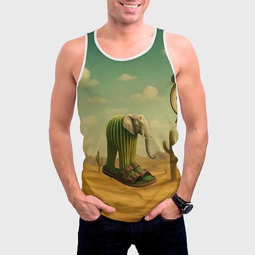 Мужская майка без рукавов Лирили ларила мем / 3D-Белый – фото 3