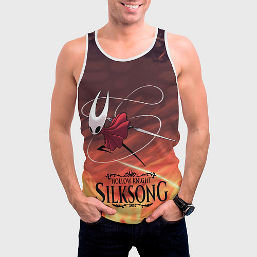 Мужская майка без рукавов Герой Hollow knight silksong / 3D-Белый – фото 3