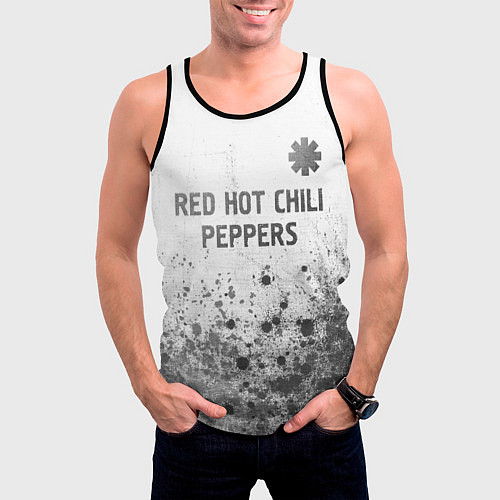 Мужская майка без рукавов Red Hot Chili Peppers - white gradient посередине / 3D-Черный – фото 3