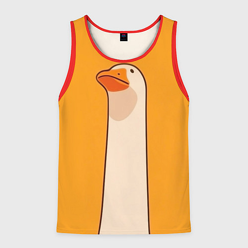 Мужская майка без рукавов Гусь смотрит / 3D-Красный – фото 1