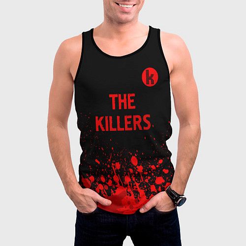Мужская майка без рукавов The Killers - red gradient посередине / 3D-Черный – фото 3