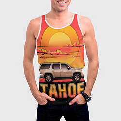Майка-безрукавка мужская Tahoe на закате джип, цвет: 3D-белый — фото 2