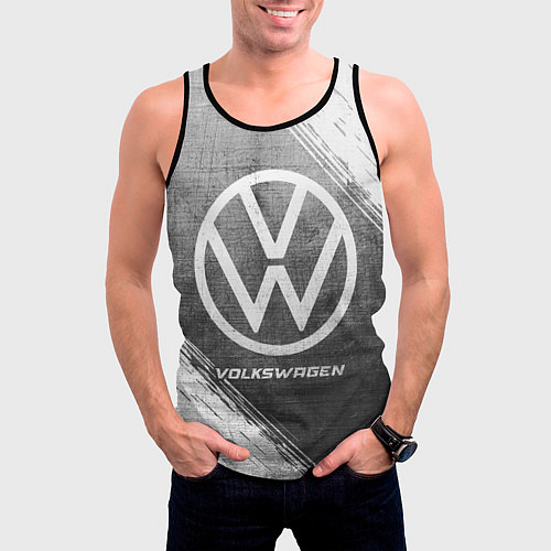 Мужская майка без рукавов Volkswagen - grey gradient / 3D-Черный – фото 3
