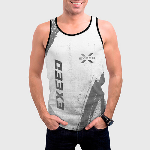 Мужская майка без рукавов Exeed - white gradient вертикально / 3D-Черный – фото 3