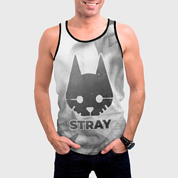 Майка-безрукавка мужская Stray - white gradient, цвет: 3D-черный — фото 2