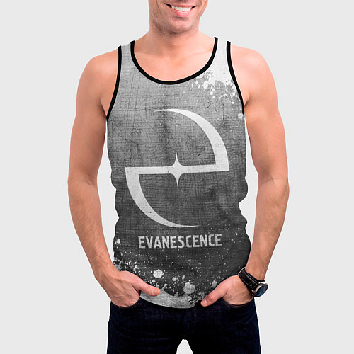 Мужская майка без рукавов Evanescence - grey gradient / 3D-Черный – фото 3