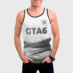 Майка-безрукавка мужская GTA6 - white gradient посередине, цвет: 3D-черный — фото 2