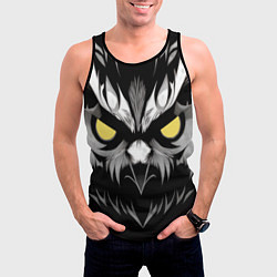 Майка-безрукавка мужская Взгляд филина, цвет: 3D-черный — фото 2