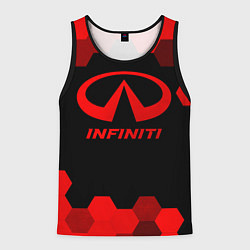 Майка-безрукавка мужская Infiniti - red gradient, цвет: 3D-черный