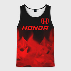 Майка-безрукавка мужская Honda - red gradient посередине, цвет: 3D-черный