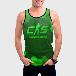 Майка-безрукавка мужская Counter-Strike 2 - green gradient, цвет: 3D-черный — фото 2