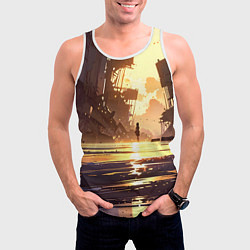 Майка-безрукавка мужская Аниме под солнцем, цвет: 3D-белый — фото 2
