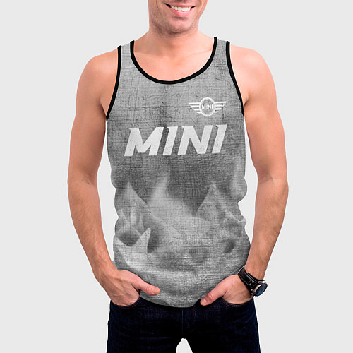 Мужская майка без рукавов Mini - grey gradient посередине / 3D-Черный – фото 3
