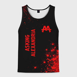 Майка-безрукавка мужская Asking Alexandria - red gradient вертикально, цвет: 3D-черный