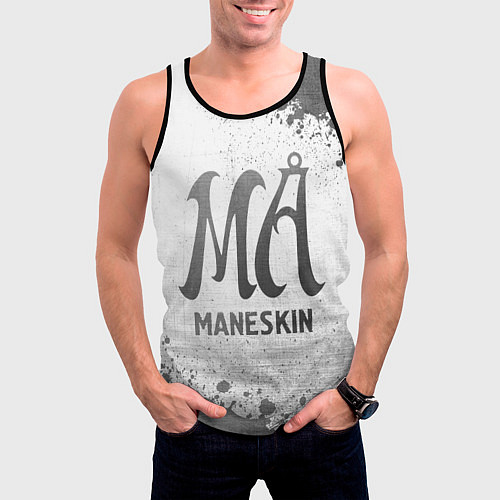 Мужская майка без рукавов Maneskin - white gradient / 3D-Черный – фото 3