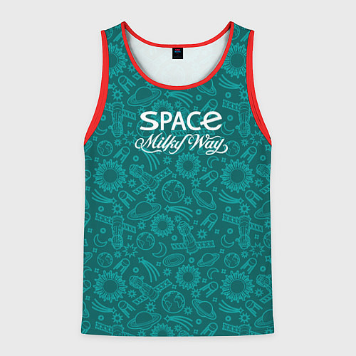 Мужская майка без рукавов Наш Млечный путь / 3D-Красный – фото 1