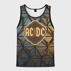 Майка-безрукавка мужская ACDC винтажный логотип, цвет: 3D-черный