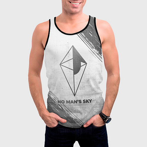 Мужская майка без рукавов No Mans Sky - white gradient / 3D-Черный – фото 3