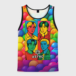Майка-безрукавка мужская Astro радужный портрет группы, цвет: 3D-черный