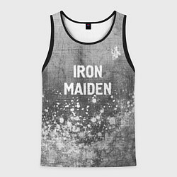 Майка-безрукавка мужская Iron Maiden - grey gradient посередине, цвет: 3D-черный
