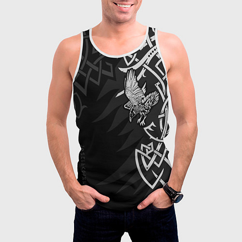 Мужская майка без рукавов Верные спутники Одина / 3D-Белый – фото 3