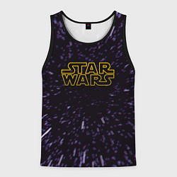 Майка-безрукавка мужская Звёздные войны гиперпрыжок глитч, цвет: 3D-черный
