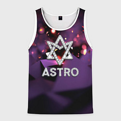 Майка-безрукавка мужская Astro логотип группы из кристаллов, цвет: 3D-белый