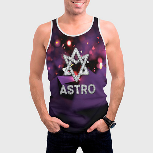 Мужская майка без рукавов Astro логотип группы из кристаллов / 3D-Белый – фото 3