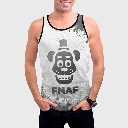 Мужская майка без рукавов FNAF - white gradient / 3D-Черный – фото 3