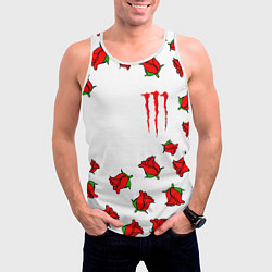 Майка-безрукавка мужская Monster energy steel rose, цвет: 3D-белый — фото 2