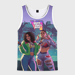Майка-безрукавка мужская Риал даймз из Gta 6, цвет: 3D-белый