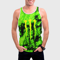 Майка-безрукавка мужская Monster energy кислотное лого, цвет: 3D-белый — фото 2