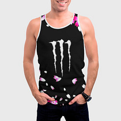 Майка-безрукавка мужская Monster energy sakura, цвет: 3D-белый — фото 2