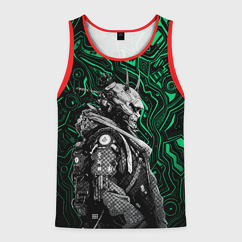 Мужская майка без рукавов Японский кибернетический Они / 3D-Красный – фото 1