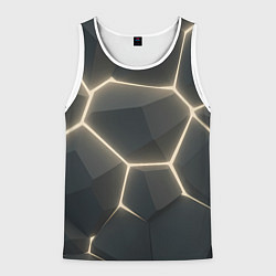 Майка-безрукавка мужская Объемные серые плиты, цвет: 3D-белый