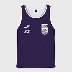 Майка-безрукавка мужская Фк Уфа - сплошной фиолетовый цвет, цвет: 3D-белый