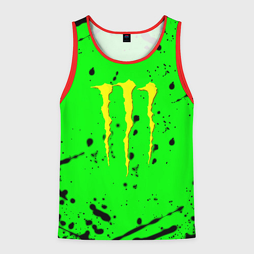 Мужская майка без рукавов Monster energy кислотные брызги / 3D-Красный – фото 1