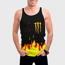 Майка-безрукавка мужская Monster energy fire steel, цвет: 3D-белый — фото 2