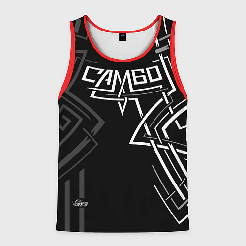 Мужская майка без рукавов Самбо движение в узоре / 3D-Красный – фото 1