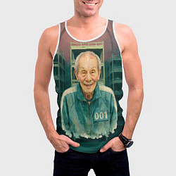 Майка-безрукавка мужская Игра в кальмара игрок 001, цвет: 3D-белый — фото 2