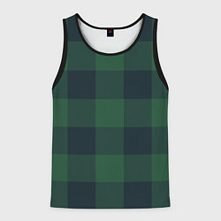Майка-безрукавка мужская Дождевой лес тартан ирландский, цвет: 3D-черный