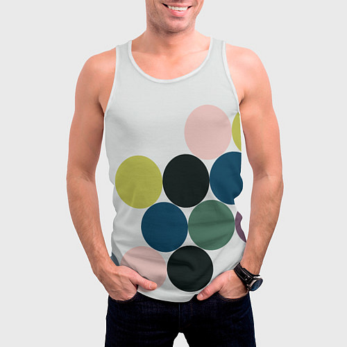 Мужская майка без рукавов Кластер чил - абстракция / 3D-Белый – фото 3
