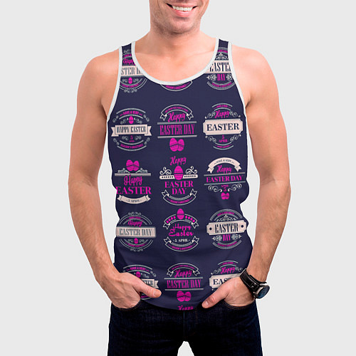 Мужская майка без рукавов Easter pink / 3D-Белый – фото 3
