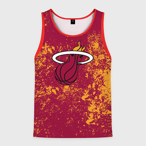 Мужская майка без рукавов Майами Хит - брызги красок / 3D-Красный – фото 1