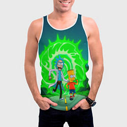 Майка-безрукавка мужская Рик и Барт Симпсон, цвет: 3D-белый — фото 2