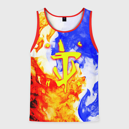 Мужская майка без рукавов Doom битва огня / 3D-Красный – фото 1
