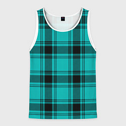 Майка-безрукавка мужская Checkered blue, цвет: 3D-белый