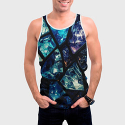 Майка-безрукавка мужская Текстура драгоценных камней, цвет: 3D-белый — фото 2