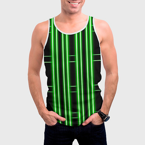 Мужская майка без рукавов Neon green / 3D-Белый – фото 3