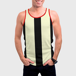 Майка-безрукавка мужская Color black beige line, цвет: 3D-красный — фото 2